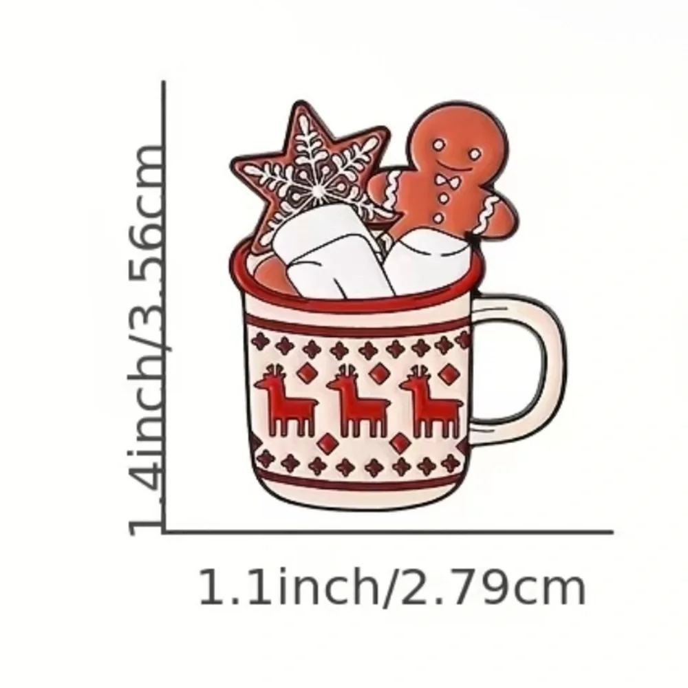 3/$25 Festive Mug Enamel Pin Hot Chocolate Gingerbread Cookie Christmas Cookie